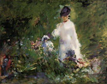 Édouard Manet Painting - Mujer joven entre las flores Eduard Manet